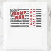 Trump won 2024 rechthoekige sticker (Tas)