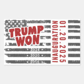 Trump won 2024 rechthoekige sticker (Voorkant)