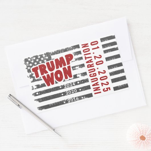 Trump won 2024 rechthoekige sticker (Envelop)