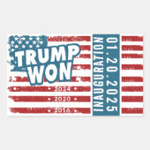 Trump won 2024 rechthoekige sticker (Voorkant)