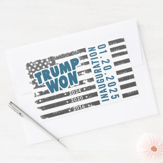 Trump won 2024 rechthoekige sticker (Envelop)