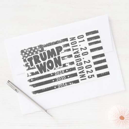 Trump won 2024 rechthoekige sticker (Envelop)