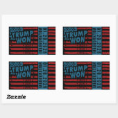 Trump won 2024 rechthoekige sticker (Vel)