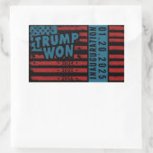 Trump won 2024 rechthoekige sticker (Tas)
