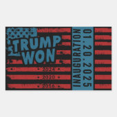Trump won 2024 rechthoekige sticker (Voorkant)