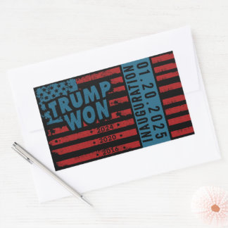 Trump won 2024 rechthoekige sticker