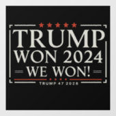 Trump Won 2024 Wij Wonnen 47 2028 VS Raamsticker (Vel)