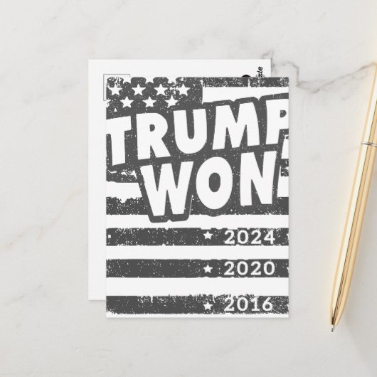 Trump Won Briefkaart (Voorkant / Achterkant in situ)