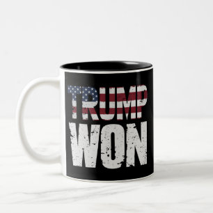 Trump won de 47e Amerikaanse presidentsverkiezinge Tweekleurige Koffiemok