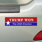 Trump won de verkiezingen van 2020 bumpersticker (Op auto)