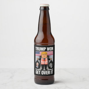 Trump won de verkiezingen van 2024 bier etiket