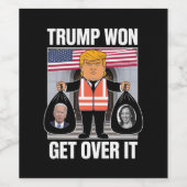 Trump won de verkiezingen van 2024 wijn etiket (Enkel label)