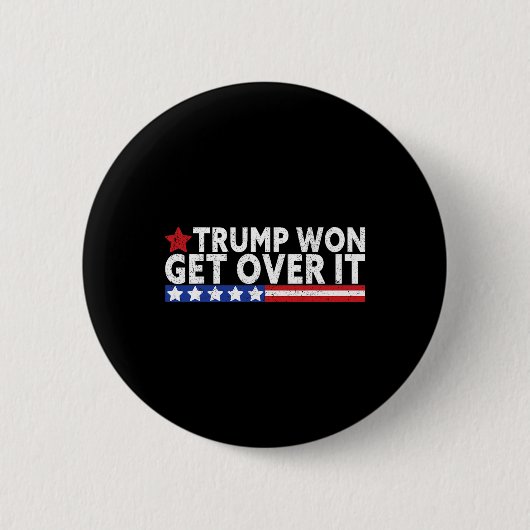 Trump won Get Over It 2028 Vlag VS Ronde Button 5,7 Cm (Voorkant)