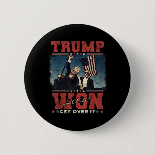 Trump won het in 2024 ronde button 5,7 cm (Voorkant)