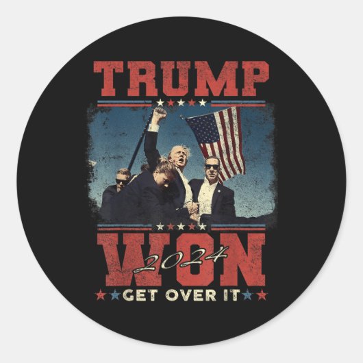 Trump won het in 2024 ronde sticker (Voorkant)