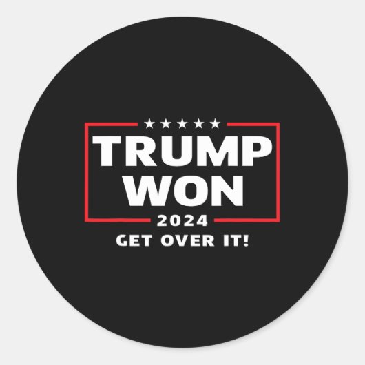 Trump won het jaar 2024 ronde sticker (Voorkant)