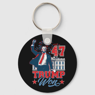 Trump won in 2024 de 47e plaats in het Witte Huis Sleutelhanger