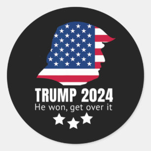 Trump won in 2024 een overwinning ronde sticker