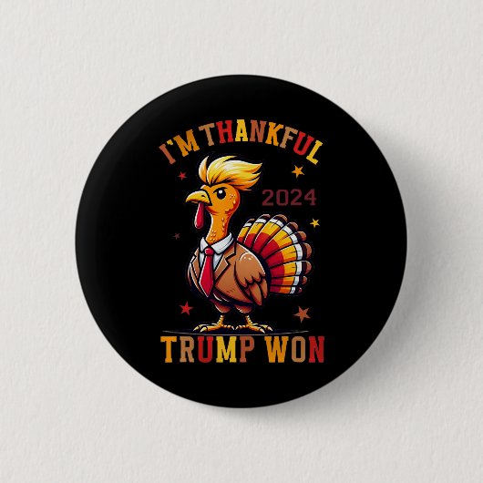 Trump won in 2024 en nam de Amerikaan terug Ronde Button 5,7 Cm (Voorkant)