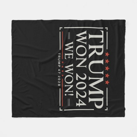 Trump won in 2024, wij wonnen in 47 2028 fleece deken (Voorkant (Horizontaal))