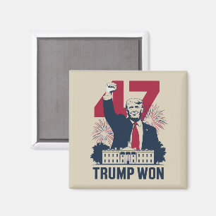Trump Won opnieuw 2024 Verkiezingen President 47e  Magneet