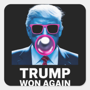Trump won opnieuw de verkiezingen van 2024 Preside Vierkante Sticker