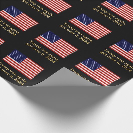 Trump won opnieuw Get Over It 2024 Stand met Trump Cadeaupapier (Hoek)