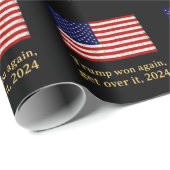 Trump won opnieuw Get Over It 2024 Stand met Trump Cadeaupapier (Rol Hoek)