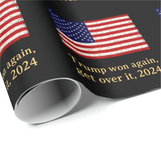 Trump won opnieuw Get Over It 2024 Stand met Trump Cadeaupapier (Rol Hoek)