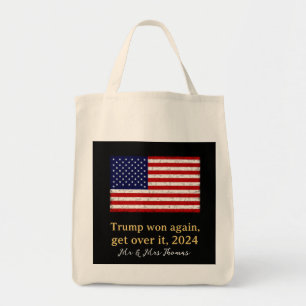 Trump won opnieuw Get Over It 2024 Stand met Trump Tote Bag