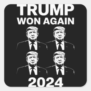 Trump won opnieuw inauguratie dag 47 van de verkie vierkante sticker