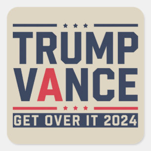 Trump Won Verkiezingen 2024 President Trump Vance Vierkante Sticker