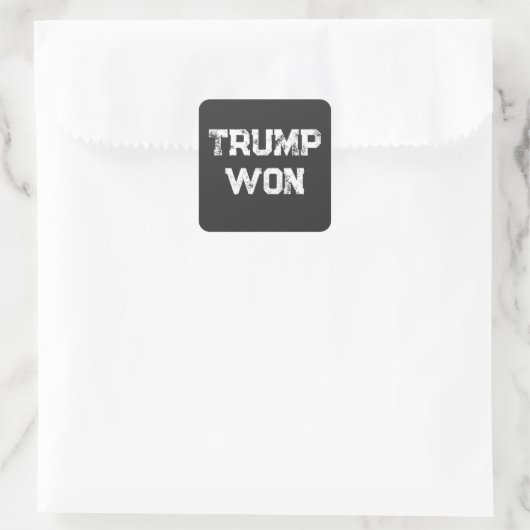 Trump Won Vierkante Sticker (Tas)