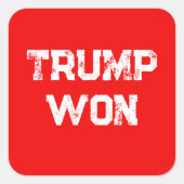 TRUMP WON VIERKANTE STICKER (Voorkant)