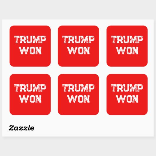 TRUMP WON VIERKANTE STICKER (Vel)