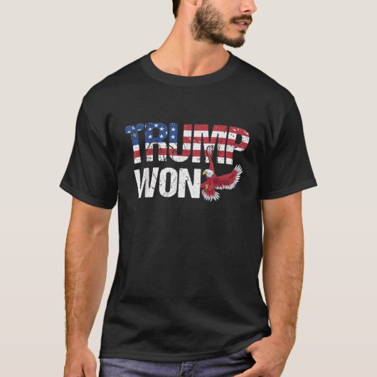 Trump won vlag mannen dames halen Amerika terug T-shirt (Voorkant)