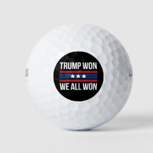 Trump won We All Won 2024 Amerikaanse vlag Trump w Golfballen