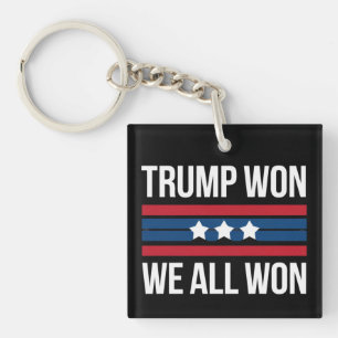 Trump won We All Won 2024 Amerikaanse vlag Trump w Sleutelhanger