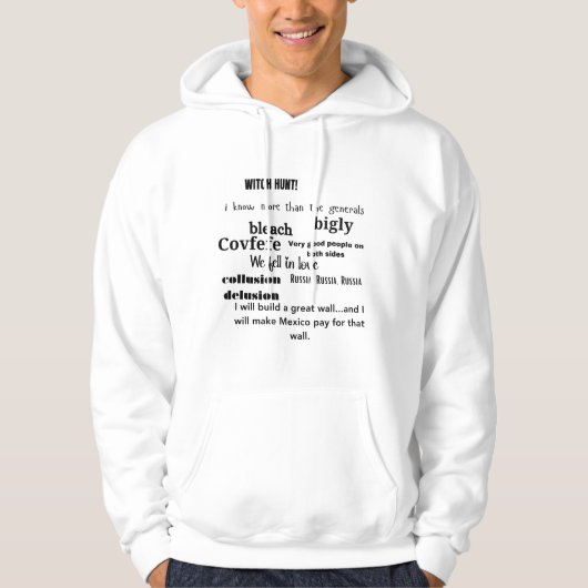Trump Word Cloud Typografie Hoodie (Voorkant)