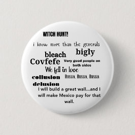 Trump Word Cloud Typografie Politiek Ronde Button 5,7 Cm