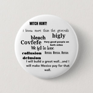 Trump Word Cloud Typografie Politiek Ronde Button 5,7 Cm