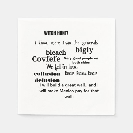 Trump Word Cloud Typografie Servet (Voorkant)