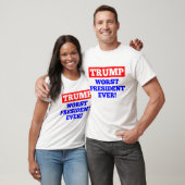 TRUMP Worst President ooit! T-shirt (wit) (Unisex)