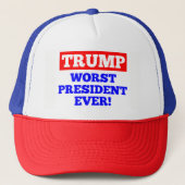 TRUMP Worst President ooit! Trucker Hat Trucker Pet (Voorkant)