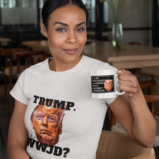 "Trump. WWJD?" tegen Trump T-shirt