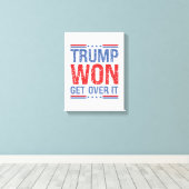 Trump zal er overheen komen canvas afdruk (Insitu (Houten vloer))