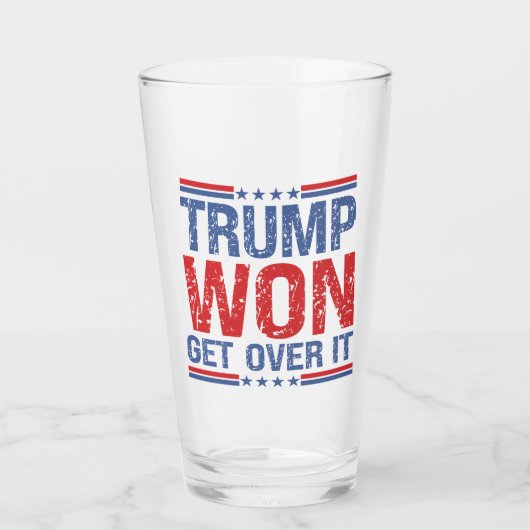 Trump zal er overheen komen glas (Achterkant)