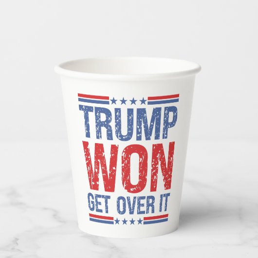 Trump zal er overheen komen papieren bekers (Voorkant)