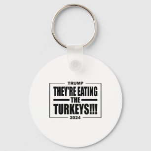 Trump, ze eten de kalkoenen Thanksgiving Holi Sleutelhanger