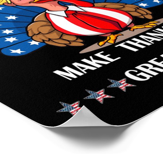 Trump ze eten de kalkoenen Thanksgiving plezier Poster (Hoek)